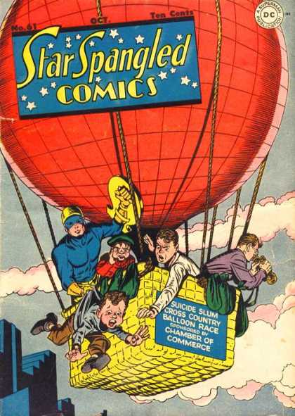 Star Spangled Comics 61 - Balloon - Country - Race - Clouds - Shield