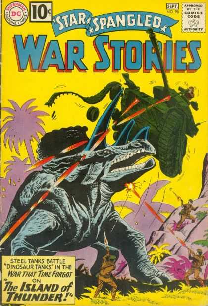 Star Spangled War Stories 98 - Superman - Comics Code - Dinosaur Tank - The Island Of Thunder - Steel Tanks Battle - Ross Andru