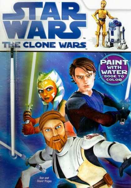 Star Wars Books - Star Wars The Clone Wars: Paint With Water Book to Color