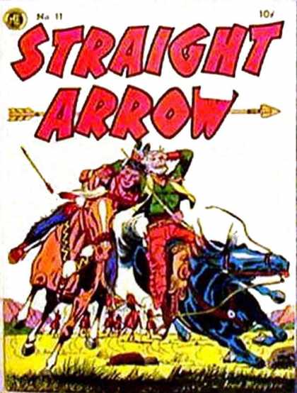 Straight Arrow 11 - Cowboy - Indian - Falling Horse - Green Shirt - Black Horse