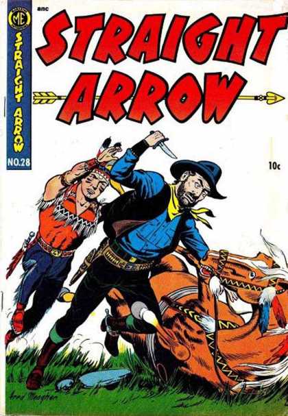 Straight Arrow 28 - Cowboy - Indian - Horse - Knife - Gunbelt