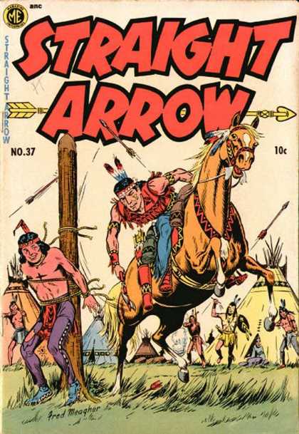 Straight Arrow 37 - Superman - Horse - Indian - Grass - Spear