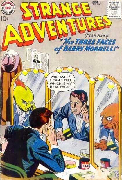 Strange Adventures 102 - Three Faces - Barry Morrell - Aliens - Mirror - Comics Code Approved