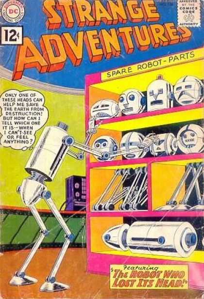 Strange Adventures 136 - Robots - Spare Parts - Science Fiction - Heads - Trying To Save Earth From Distruction - Murphy Anderson