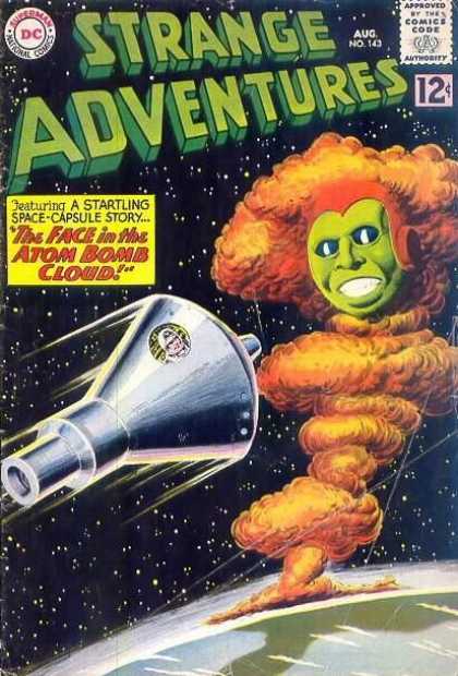Strange Adventures 143 - Strange - Orange Cloud - Space Ship - Green Face - Stars - Murphy Anderson