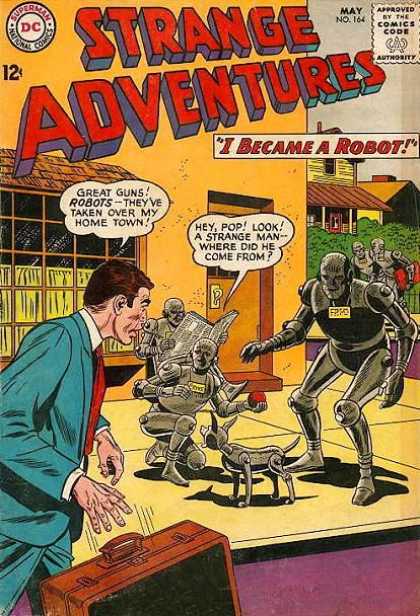 Strange Adventures 164 - I Became A Robot - Home Town - Strange Man - Horror - Robot Dog - Sheldon Moldoff