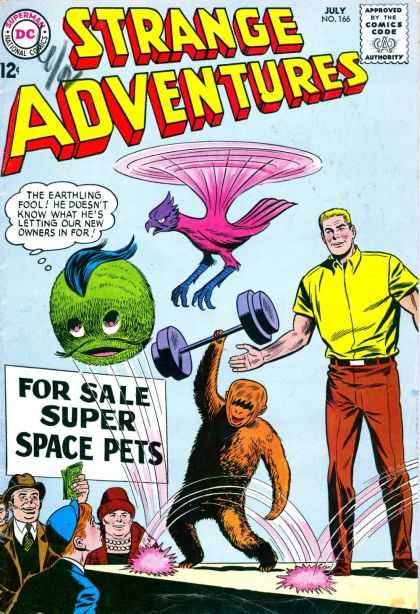 Strange Adventures 166 - Space Pets - No 166 - Classic Comic - Aliens For Sale - Silly Earthlings - Sheldon Moldoff