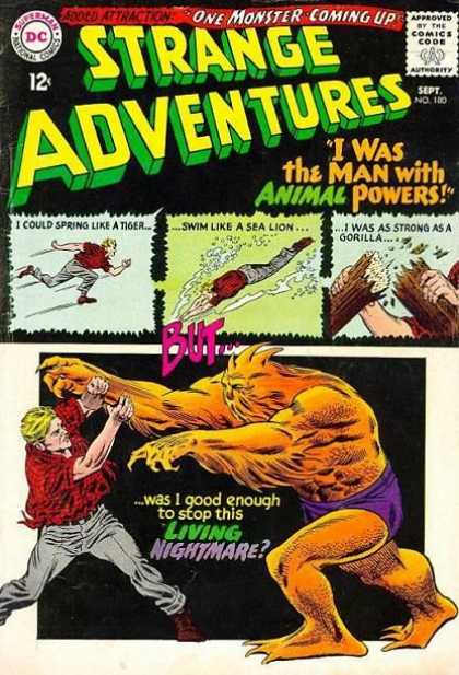 Strange Adventures 180 - Animal Powers - Red Shirt - Running - Swimming - Gorilla - Carmine Infantino
