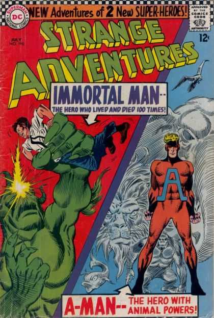 Strange Adventures 190 - Immortal Man - A-man - Green Monster - Lion - Elephant - Carmine Infantino