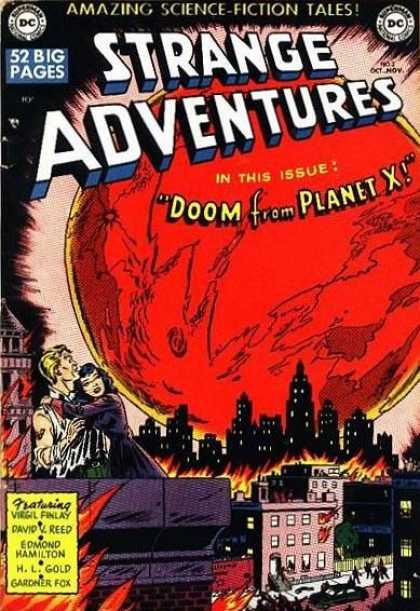 Strange Adventures 2 - Doom From Planet X - 52 Big Pages - City - Fire - Couple Hugging - Rob Hunter, Sy Barry