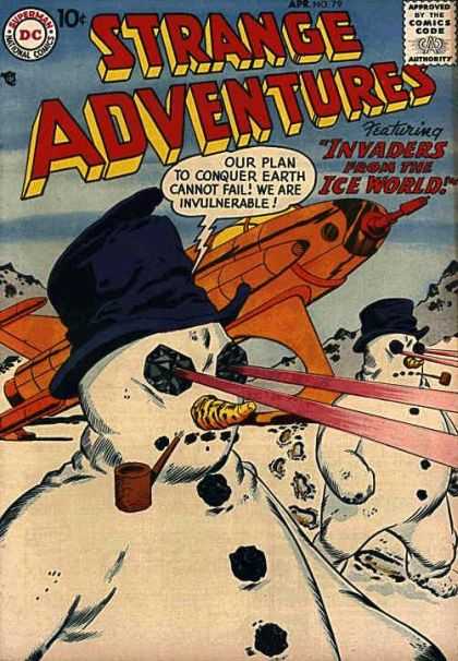 Strange Adventures 79 - Snowmen - Laser Eyes - Invaders From The Ice World - Plan To Conquer Earth - Invulnerable