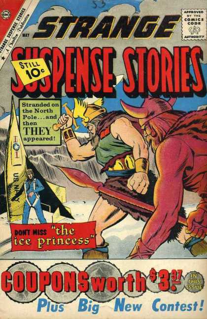 Strange Suspense Stories 53 - North Pole - Vikings - Comics Code Authority - Ice Princess - Coupons