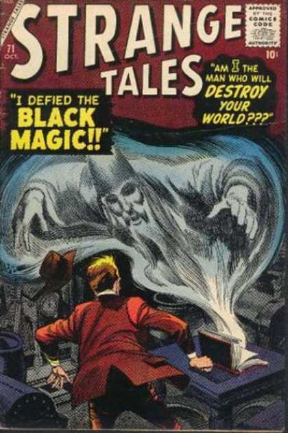 Strange Tales 71 - I Defied The Black Magic - Comics Code - Am I The Man Who Will Destroy The World - Flying Hat