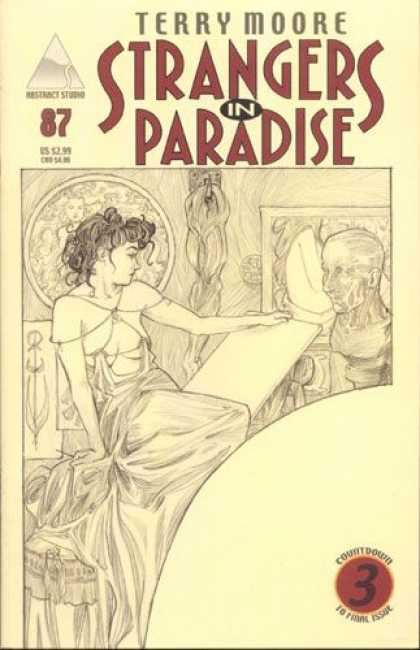 Strangers in Paradise 87 - Terry Moore - 87 - Countdown - Drawing - Studio - Brian Miller