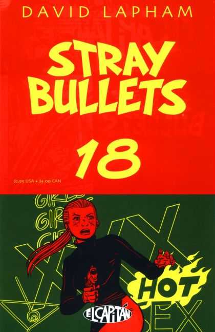 Stray Bullets 18 - Girl - Red - Gun - Martini - Ponytail - David Lapham