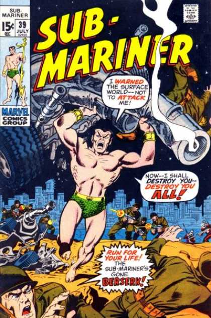 Sub-Mariner (1968) 39 - Marvel Comics Group - 39 July - Soldiers - Town - Wheel - Sal Buscema