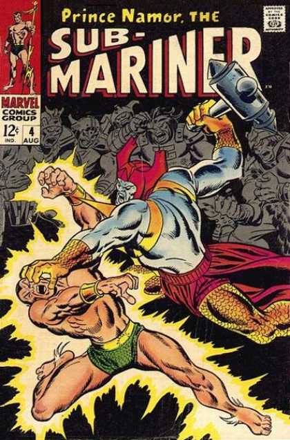 Sub-Mariner (1968) 4 - Prince Namor - Comics Code - Marvel - Battle - Hammer - John Buscema