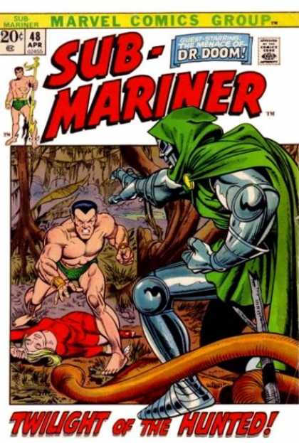 Sub-Mariner (1968) 48 - Green Shorts - Doctor Doom - Suit Of Armor - Orange Hose - Trees - Bill Everett