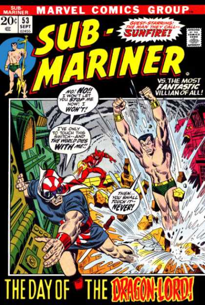 Sub-Mariner (1968) 53 - Marvel Comics Group - Sunfire - Comics Code - Superhero - Dragon-lord - Sal Buscema