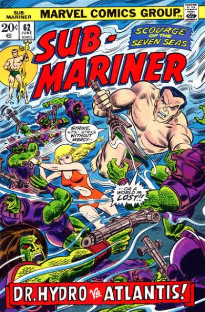 Sub-Mariner (1968) 62 - Scourge Of Seven Seas - Marvel - Worlds Is Lost - Drhydro Vs Atlantis - Strike