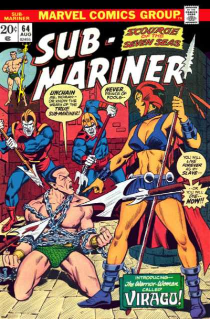 Sub-Mariner (1968) 64 - Marvel - Scourge - Seven Seas - Trident - Chaings - Bill Everett, Richard Buckler
