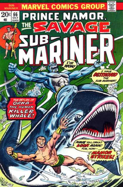 Sub-Mariner (1968) 66 - Aquaman Smaquaman - Taming The Killer Beast - Man Vs Fish - Who Can Stop Them - Drain The Ocean