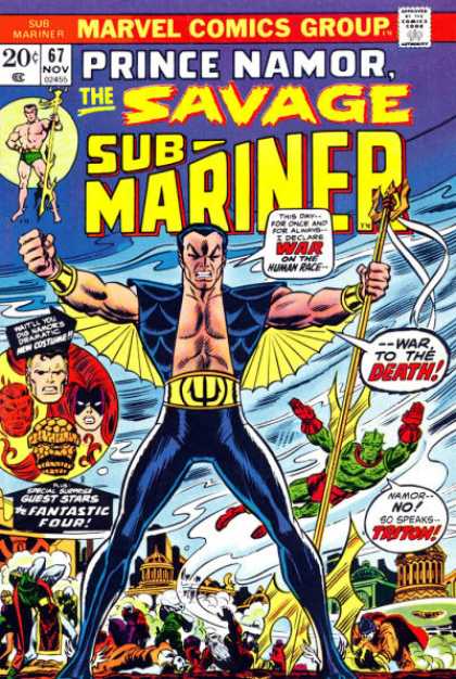 Sub-Mariner (1968) 67 - Wings - Flying - War - Fantastic Four - Man
