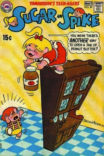 Tomorrows Teen-agers Sugar And Spike - Temper Tantrum - Peanut Butter Jar - Perched - Plates Sugar and Spike 89 - Tomorrows Teen-agers Sugar And Spike - Temper Tantrum - Peanut Butter Jar - Perched - Plates