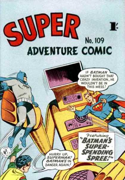 Super Adventure Comic 109 - Batman - Superman - Robin - Robot - Man Vs Machine