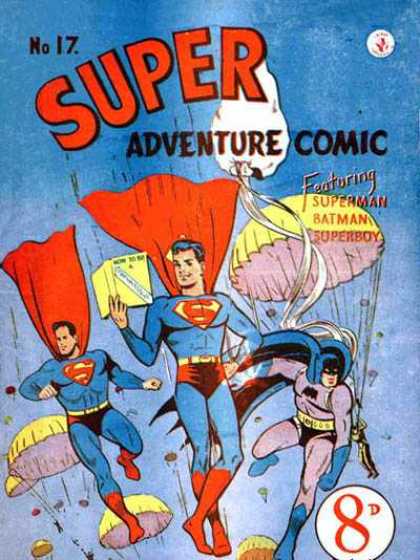 Super Adventure Comic 17 - Superman - Superboy - Batman - Parachutes - How-to Book