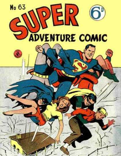 Super Adventure Comic 63 - Flood - House - Rescue - Superman - Batman