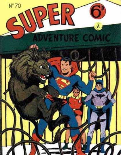 Super Adventure Comic 70 - Superman - Lion - Cage - Batman - Robin