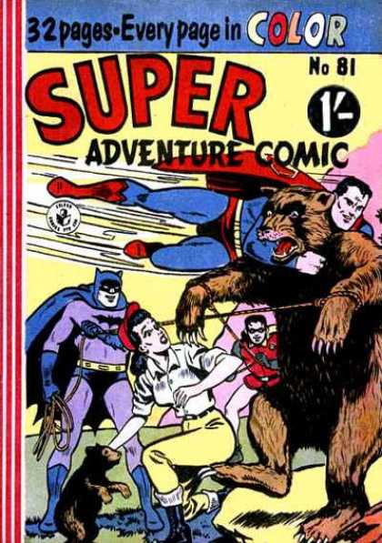 Super Adventure Comic 81 - Robin - Batman - Bear - Girl - Red Cape