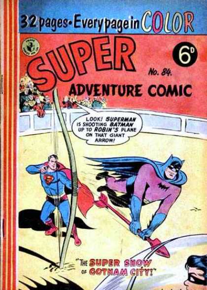 Super Adventure Comic 84 - Batman - Robin - Plane - Arrow - Show