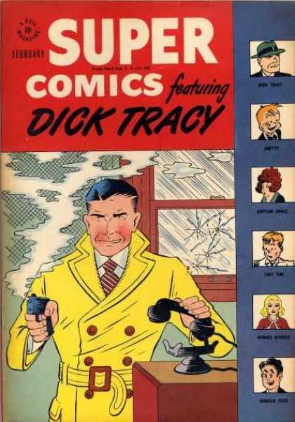 Super Comics 105 - February - Dicktracy - Yellow Ttrnchcoat - Smoking Gun - Telephone