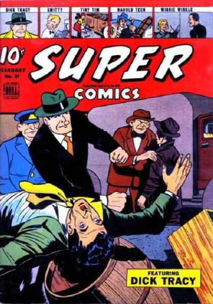 Super Comics 81 - Dick Tracy - Policeman - Gangsters - Barrel - Fighting