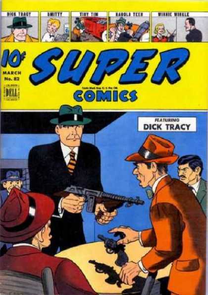 Super Comics 82 - Dick Tracy - Suits - Gat - Guns - Table