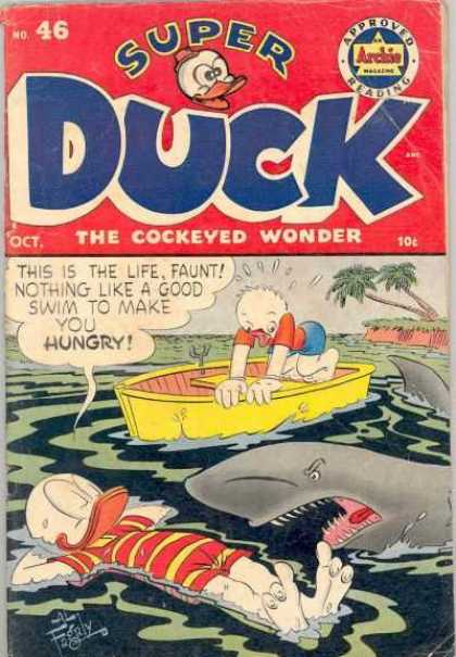 Super Duck 46 - Yellow Boat - Bathing Suit - Approved Reading - Shark - Palm Tree