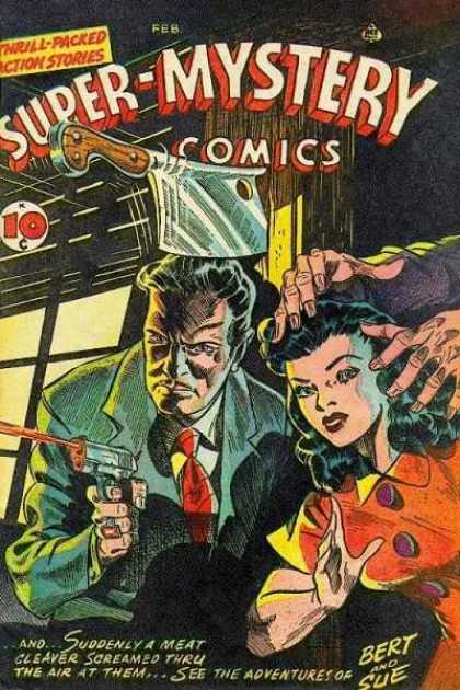Super-Mystery Comics 34 - Tie - Coat - Bert And Sue - Gun - Thrill Packed Action Stories