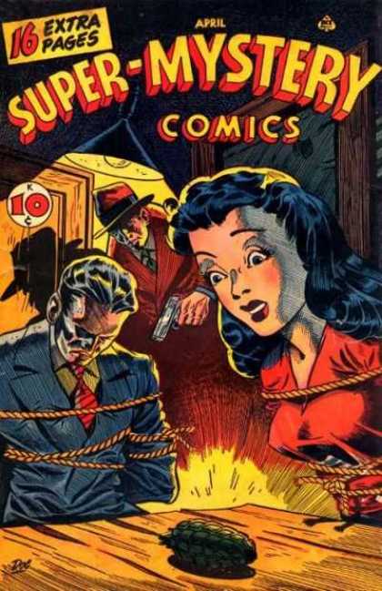 Super-Mystery Comics 35 - Grenade - Tied Woman - Tied Man - Bandit - Danger