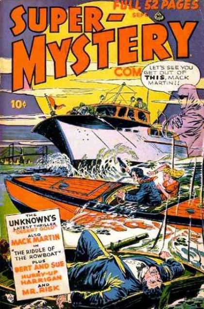 Super-Mystery Comics 43 - Boats - The Riddle Of The Rowboat - The Unknowns - Mack Martin - Bridge