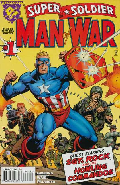 Super Soldier: Man of War 1 - Super Soldier - Man Of War - Captain America - Sgt Rock And His Howling Commandos - Amalgam Comics - Dave Gibbons