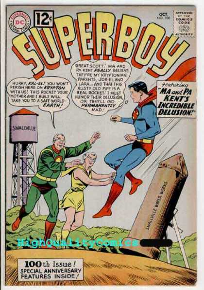 Superboy 100 - Water Tower - Kent - Smallville - Ma - Bill Sienkiewicz, Curt Swan