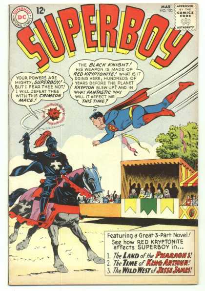 Superboy 103 - Black Knight - King Arthur - Red Kryptonite - Mace - Horse - Curt Swan
