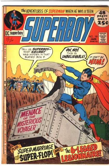 Superboy 181 - Six Legged Legionaire - Mysterious Voyager - Super Marriage - Super Flop - Ripping Open Steal Box - Curt Swan, Murphy Anderson