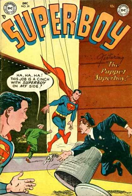 Superboy 29 - Gun - Puppet - Cop - Thief - Trashcan - Tom Grummett