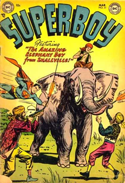 Superboy 31 - Elephant - India - Smallville - Gun - Tom Grummett