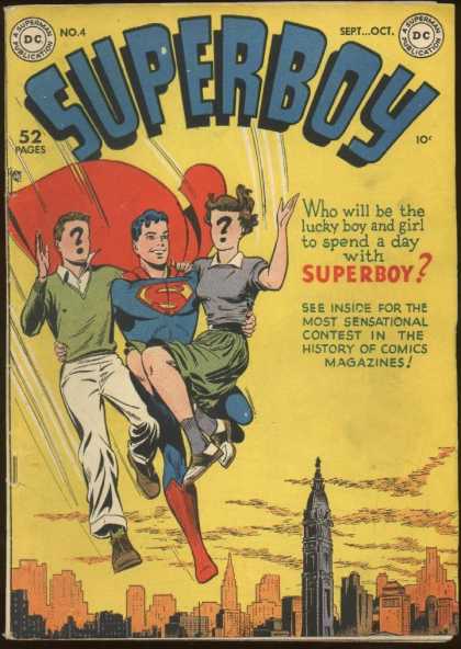 Superboy 4 - Question Mark - Look Its A Bird Its A Plane - Faster Then A Speeding Bullet - Child - Cape - Kevin Maguire, Tom Grummett