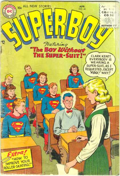 Superboy 48 - Teacher - Super-suit - Students - Class - Clark Kent - Curt Swan, Tom Grummett