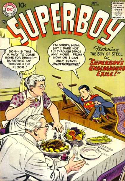 Superboy 59 - Dinner - Dinner Table - Grandma - Grandpa - Kitchen - Tom Grummett